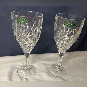 DUBLIN Shannon Crystal by Godinger 9 oz Wine/Water Goblets Glasses Set of 2